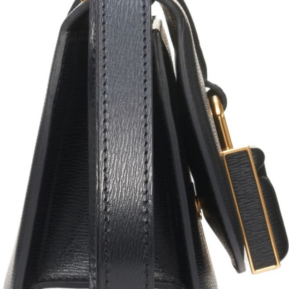 Authentic Tom Ford 001 Lock Mini Flap Shoulder Bag color BLACK - Picture 10 of 15